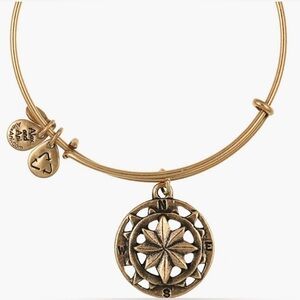 Alex and Ani Goldtone Compass Charm Bangle Stretch Bracelet